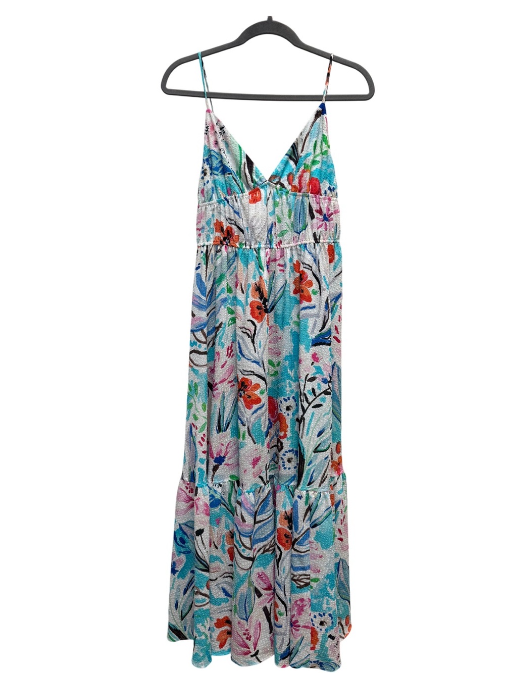 H&M Multicolor Textured Floral Sundress with Spaghetti Straps